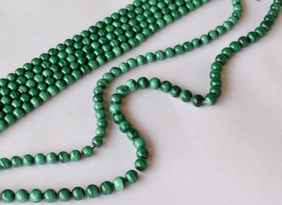 Malachite Beads, Natural Round Crystal Beads 4 to10mm.