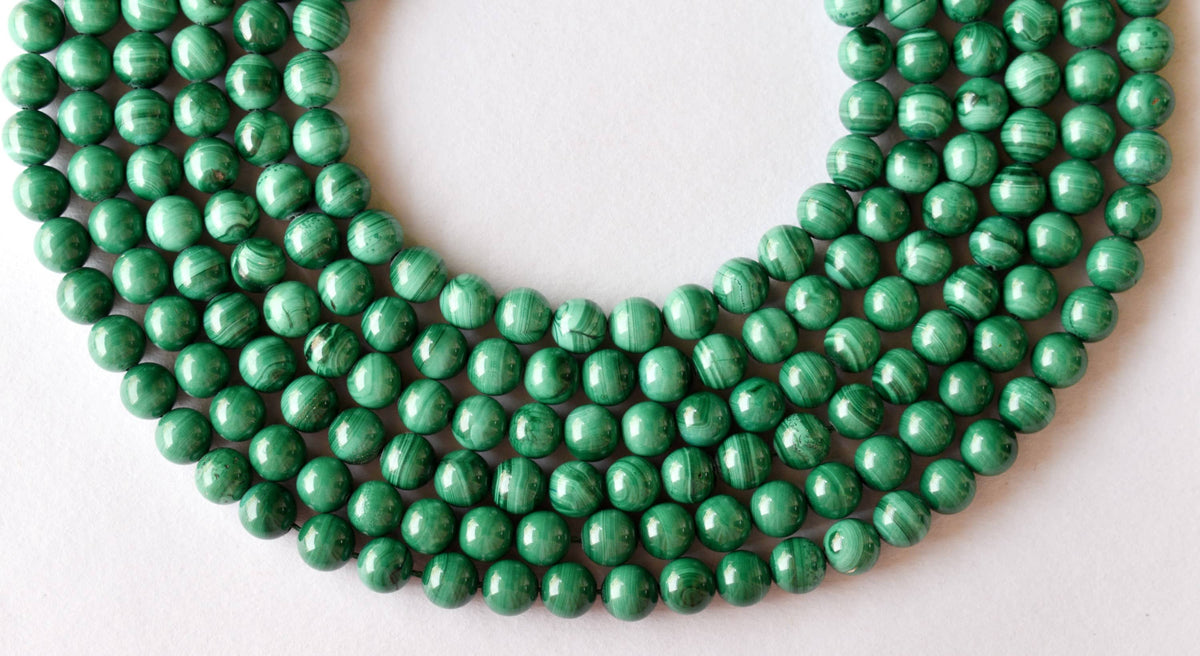 Malachite Beads, Natural Round Crystal Beads 4 to10mm.