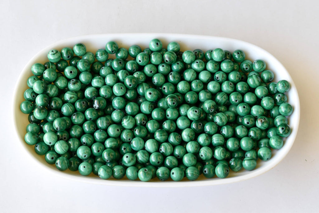 Malachite Beads, Natural Round Crystal Beads 4 to10mm.