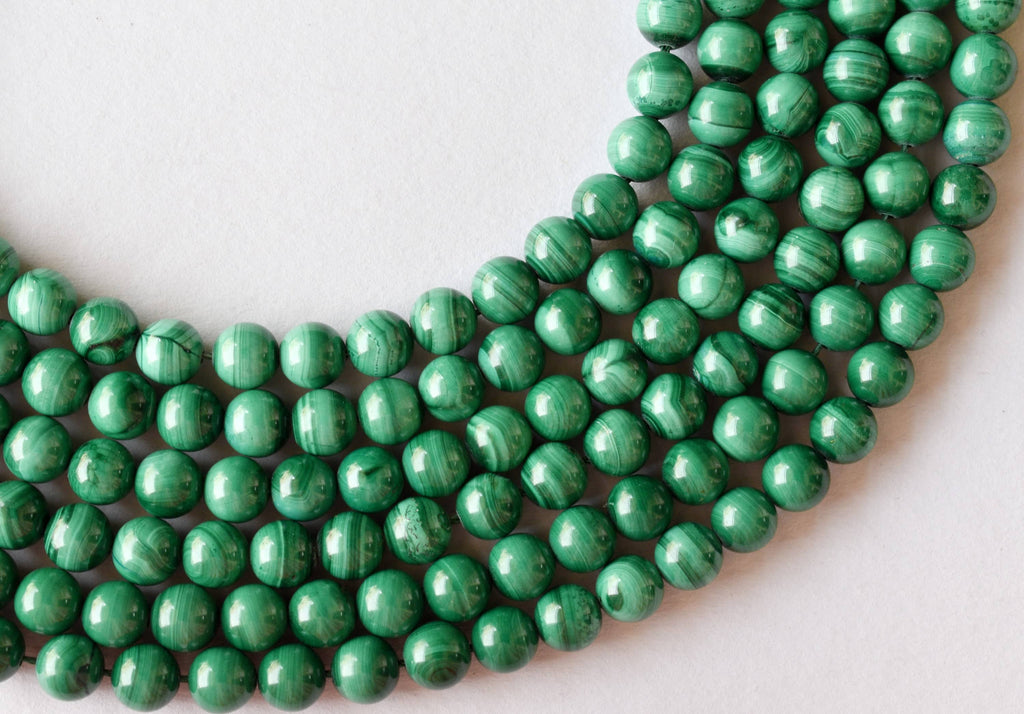 Malachite Beads, Natural Round Crystal Beads 4 to10mm.