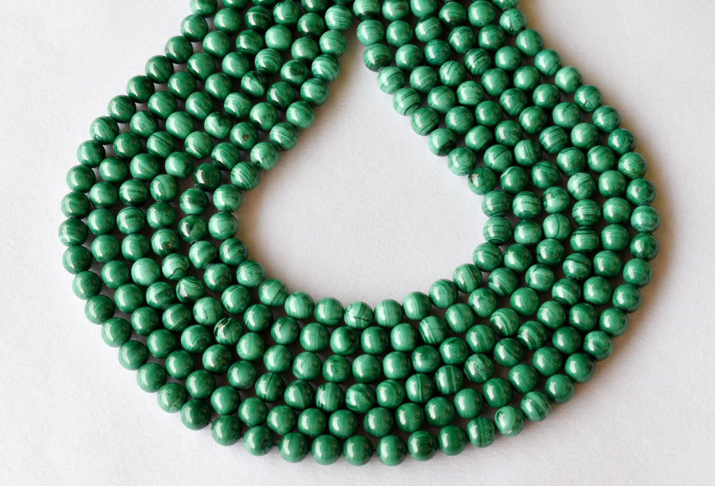 Malachite Beads, Natural Round Crystal Beads 4 to10mm.