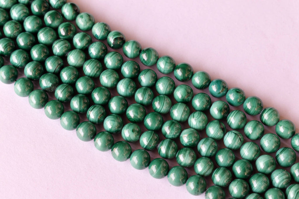 Malachite Beads, Natural Round Crystal Beads 4 to10mm.