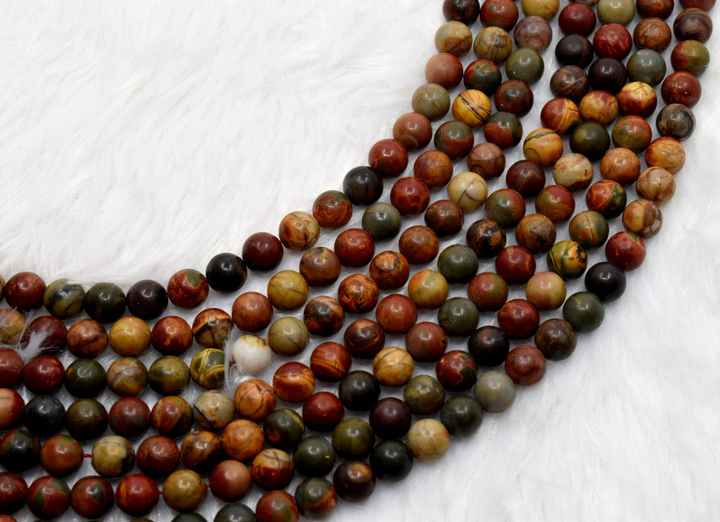 Multi Picasso Jasper Beads, Natural Round Crystal Beads 4mm to 10mm | | Wiccan Center