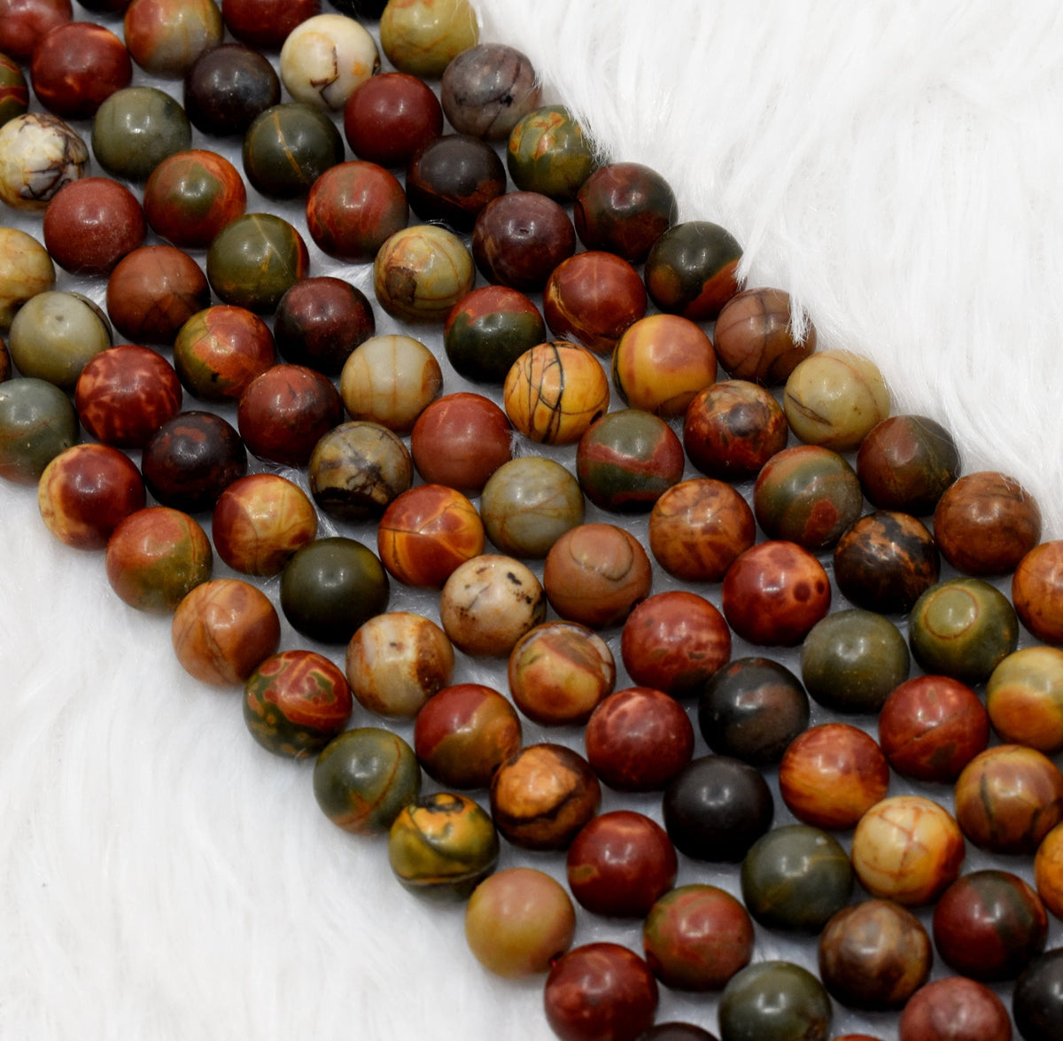 Multi Picasso Jasper Beads, Natural Round Crystal Beads 4mm to 10mm | | Wiccan Center