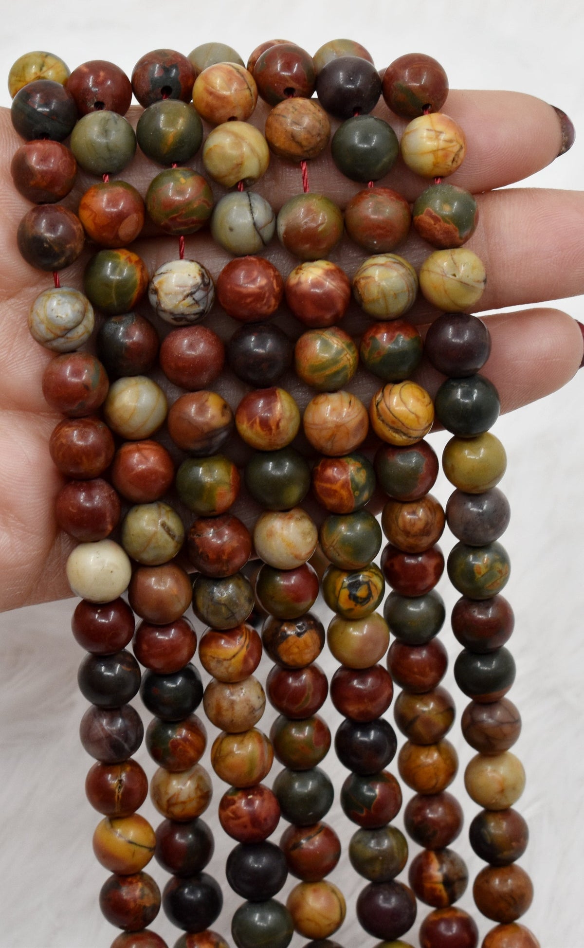 Multi Picasso Jasper Beads, Natural Round Crystal Beads 4mm to 10mm | | Wiccan Center
