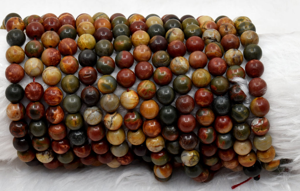 Multi Picasso Jasper Beads, Natural Round Crystal Beads 4mm to 10mm | | Wiccan Center