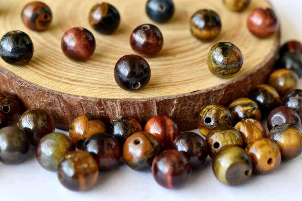 Multi Tiger Eye Beads, Natural Round Crystal Beads 6mm to 10mm | | Wiccan Center