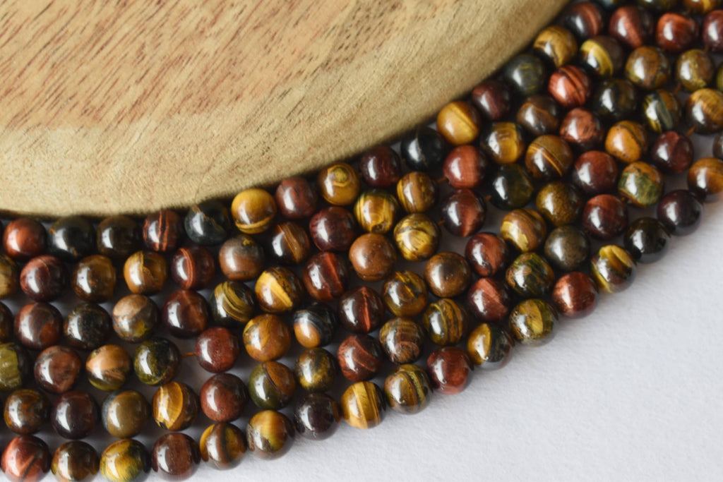 Multi Tiger Eye Beads, Natural Round Crystal Beads 6mm to 10mm | | Wiccan Center