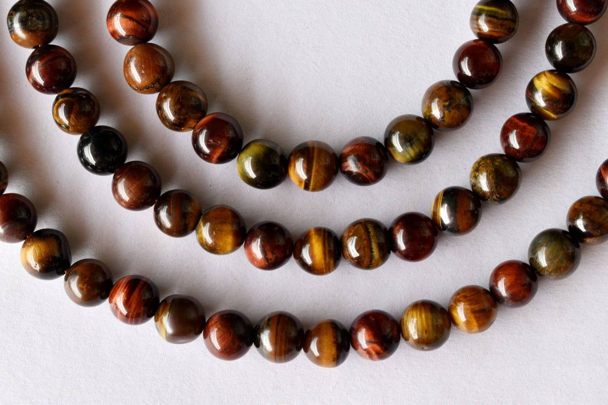 Multi Tiger Eye Beads, Natural Round Crystal Beads 6mm to 10mm | | Wiccan Center