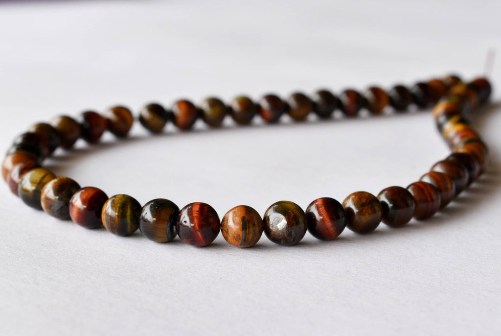 Multi Tiger Eye Beads, Natural Round Crystal Beads 6mm to 10mm | | Wiccan Center