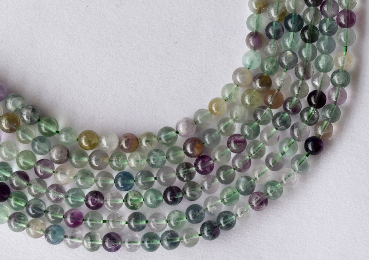 Multi Fluorite Beads, Natural Round Crystal Beads 4mm to 12mm