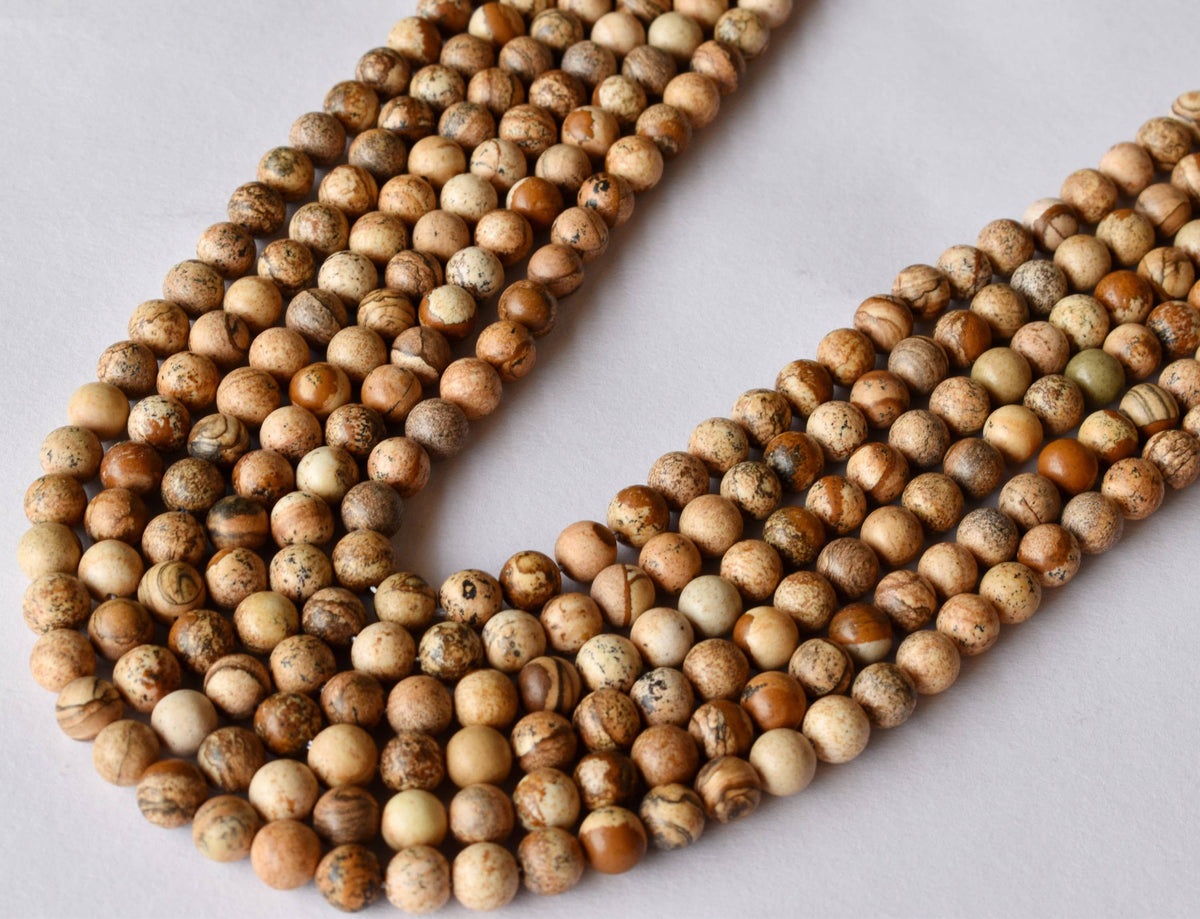 Picture Jasper Beads, Natural Round Crystal Beads 4mm to 12mm | | Wiccan Center