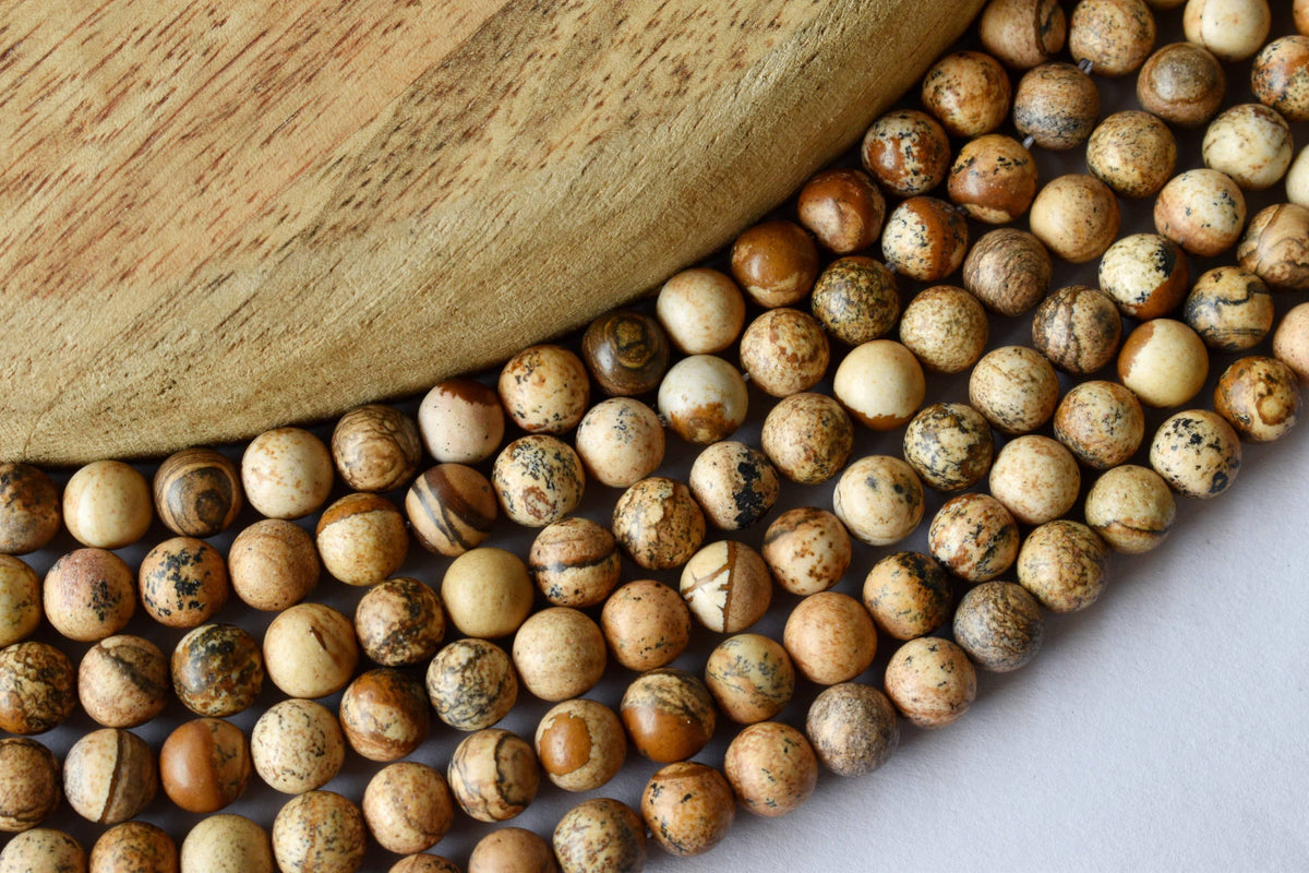 Picture Jasper Beads, Natural Round Crystal Beads 4mm to 12mm | | Wiccan Center