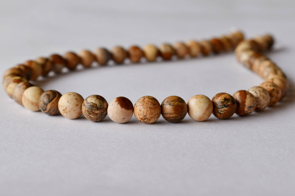 Picture Jasper Beads, Natural Round Crystal Beads 4mm to 12mm | | Wiccan Center