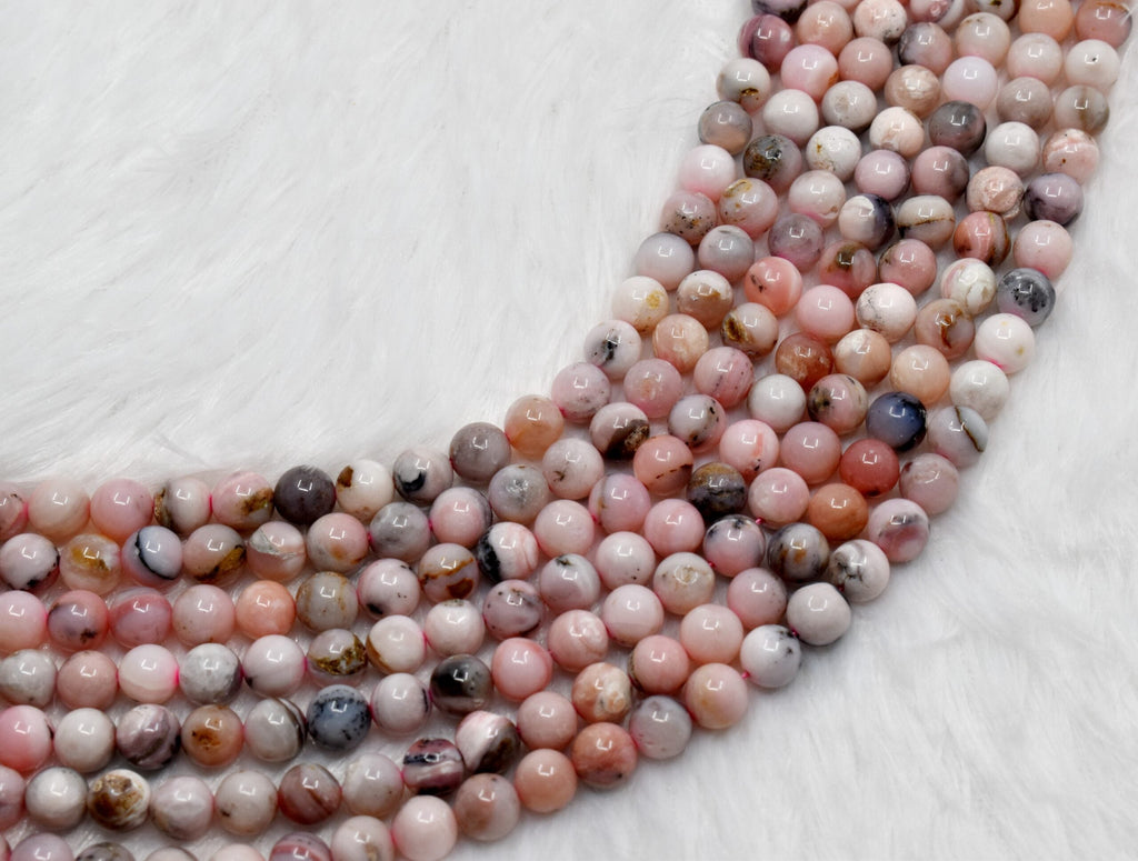 Pink Opal Beads, Natural Round Crystal Beads 6mm to 10mm | | Wiccan Center