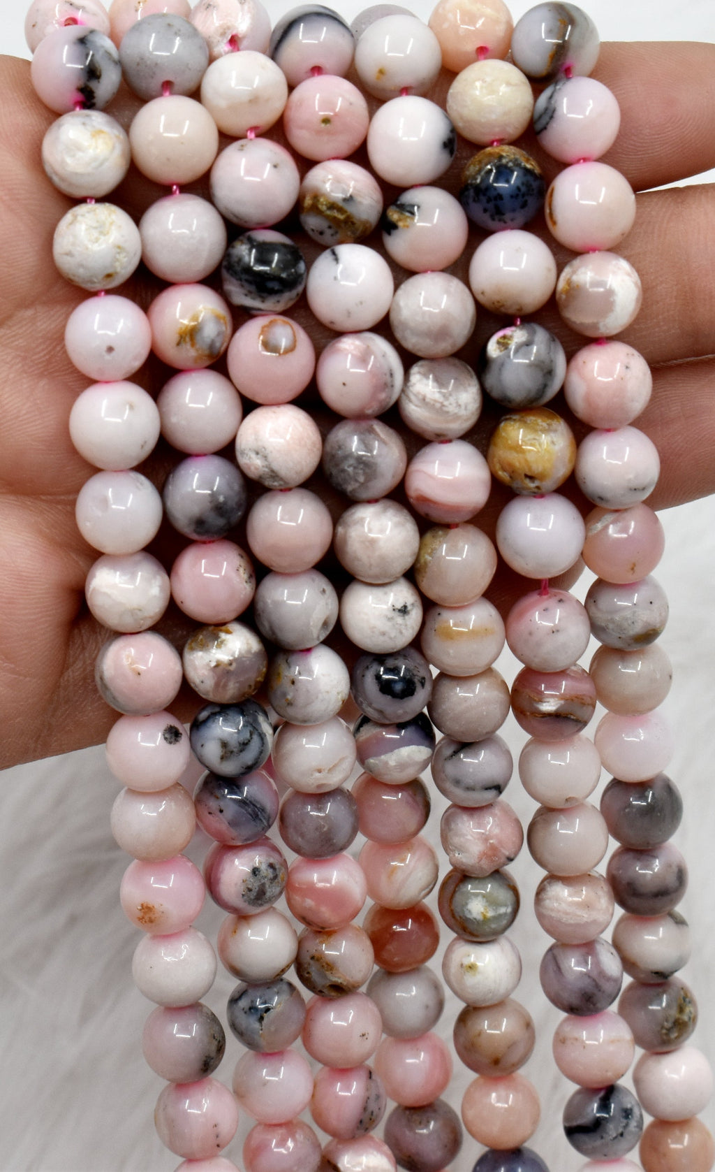 Pink Opal Beads, Natural Round Crystal Beads 6mm to 10mm | | Wiccan Center