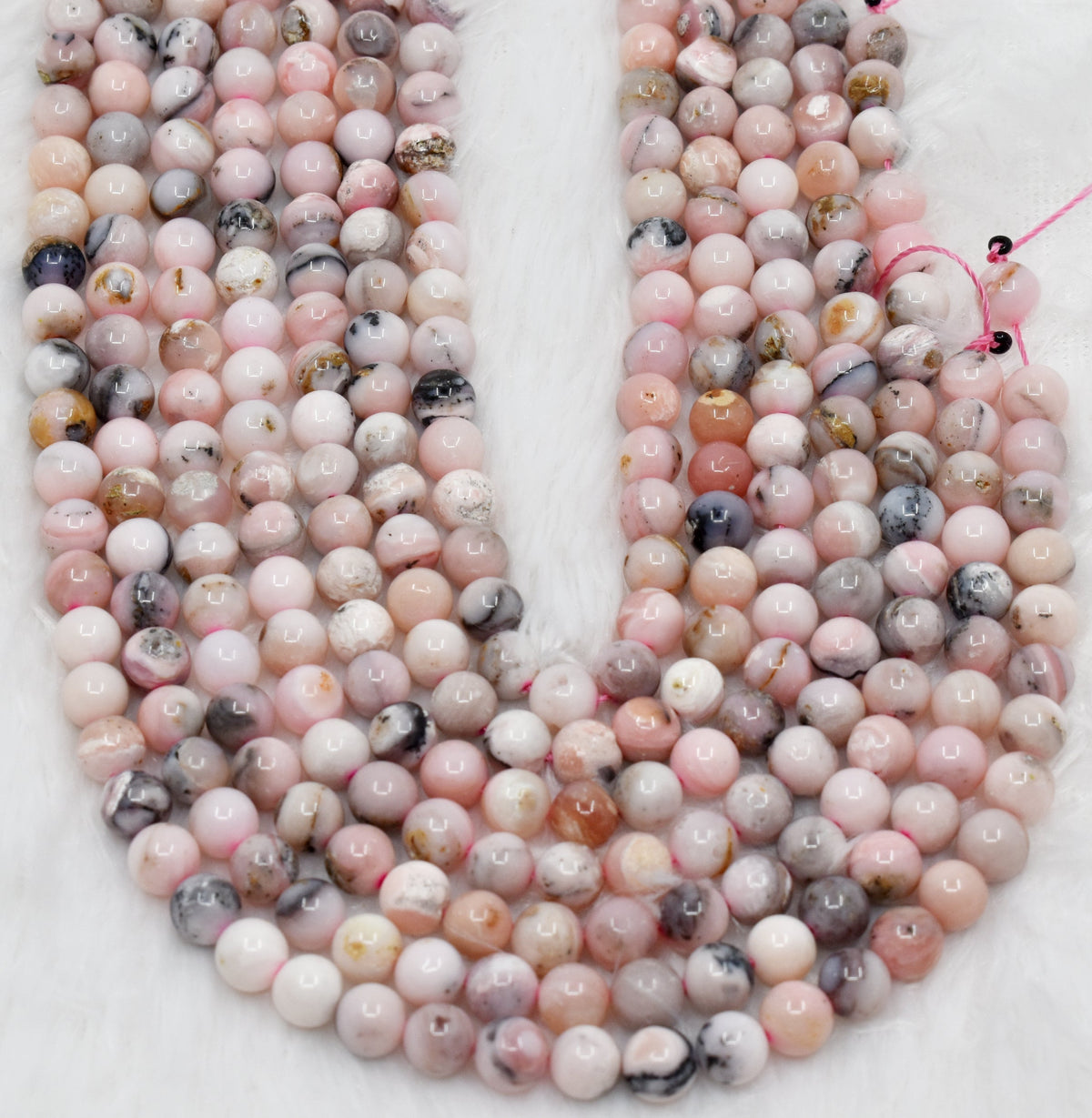 Pink Opal Beads, Natural Round Crystal Beads 6mm to 10mm | | Wiccan Center