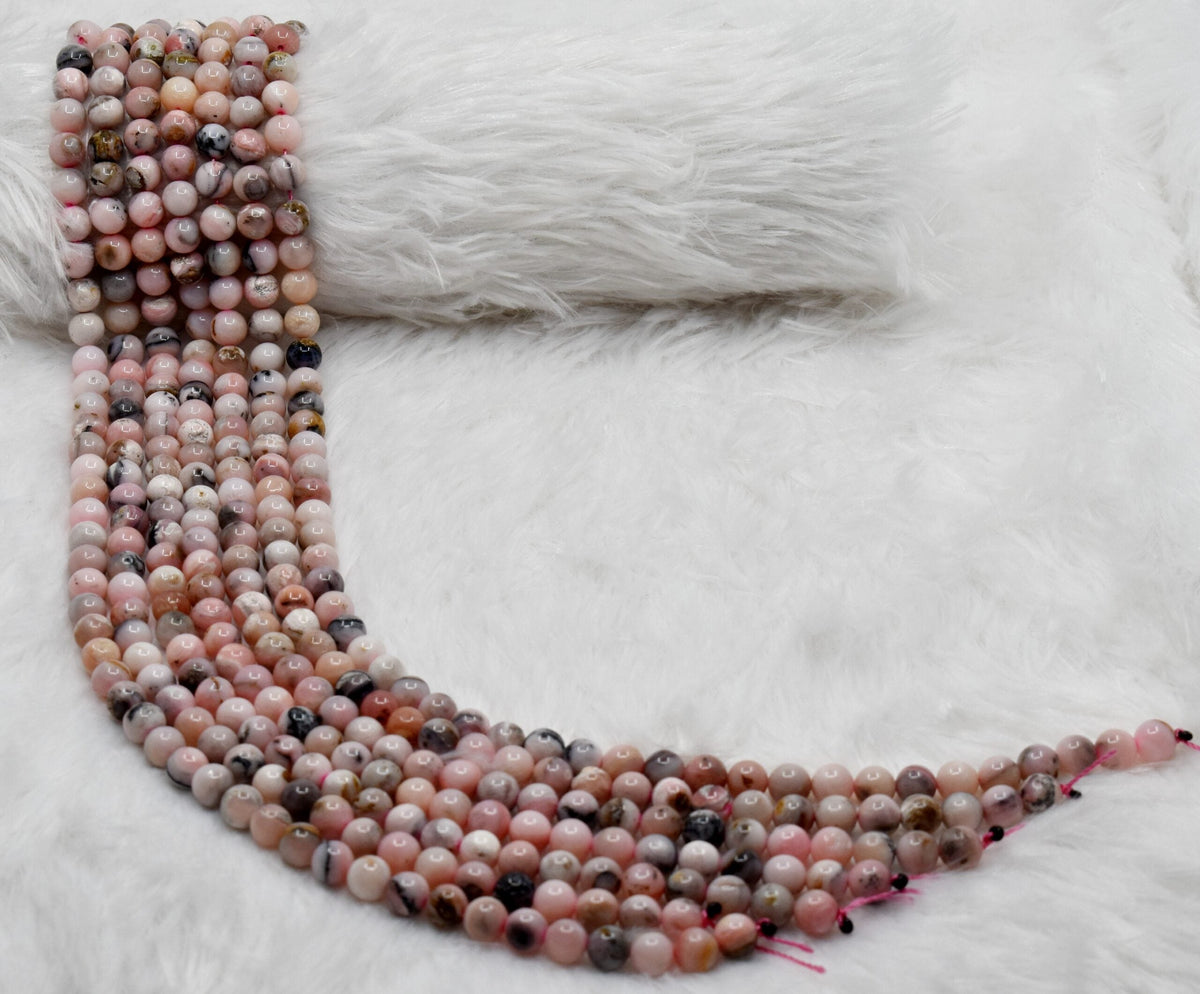 Pink Opal Beads, Natural Round Crystal Beads 6mm to 10mm | | Wiccan Center