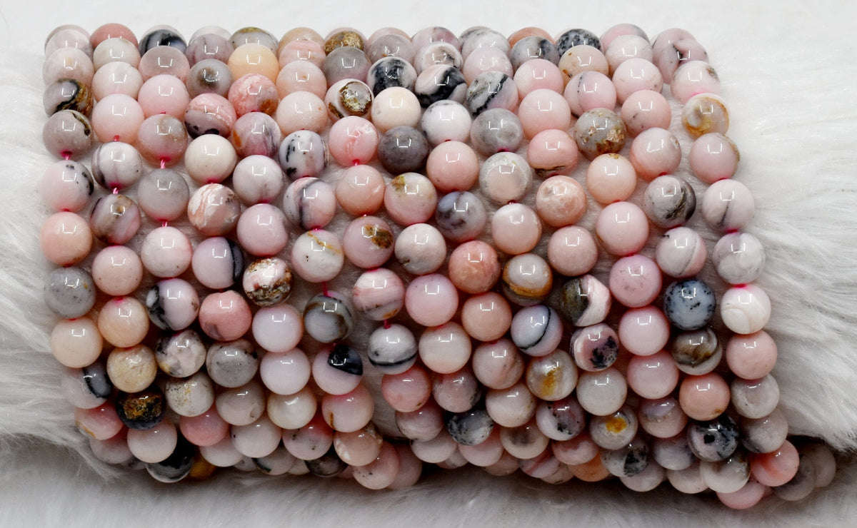 Pink Opal Beads, Natural Round Crystal Beads 6mm to 10mm | | Wiccan Center