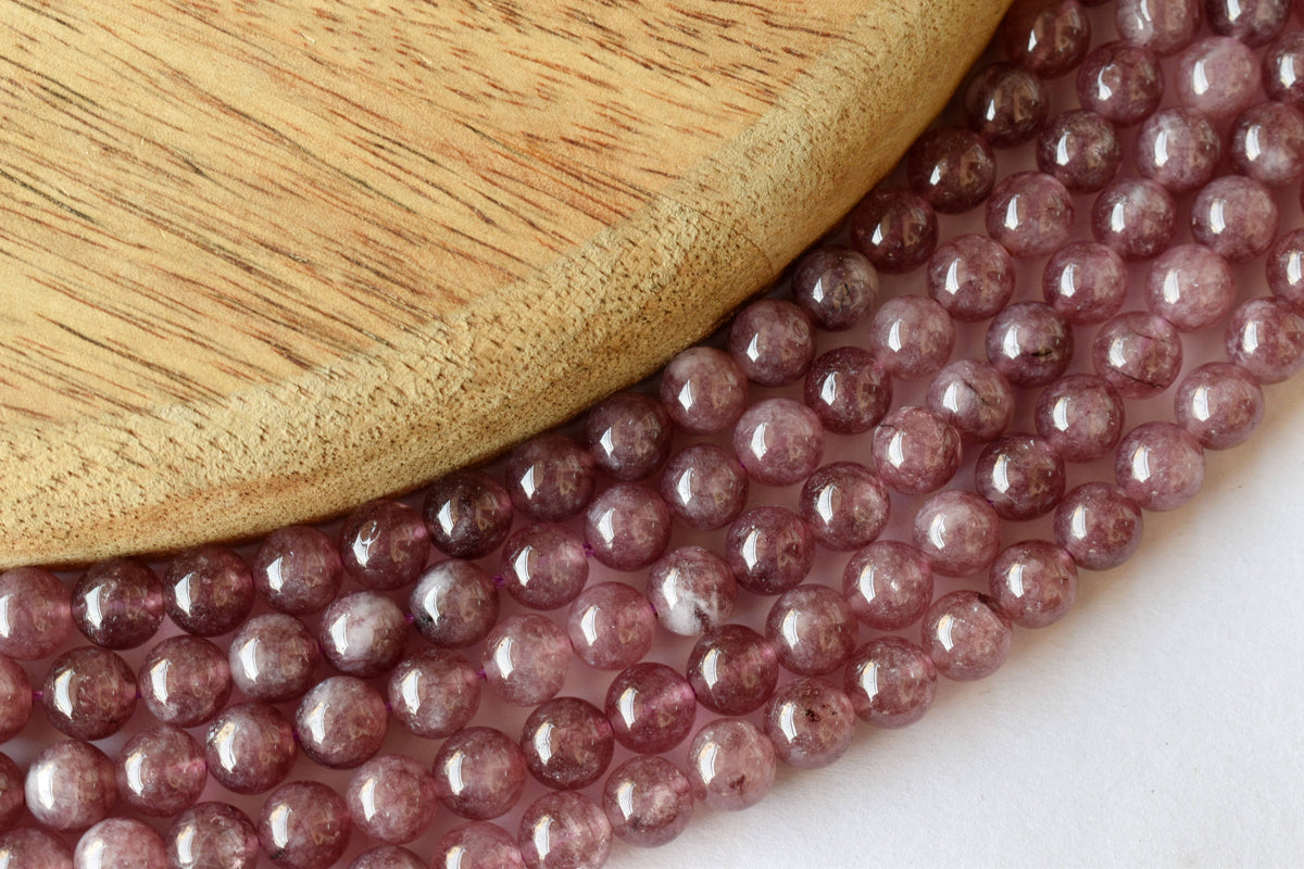 Pink Tourmaline Heated Beads, Natural Round Crystal Beads 4mm to 10mm | | Wiccan Center