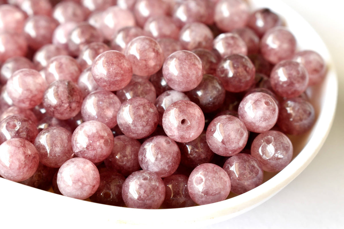 Pink Tourmaline Heated Beads, Natural Round Crystal Beads 4mm to 10mm | | Wiccan Center