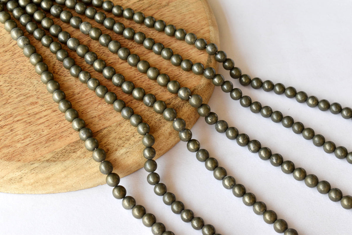 Pyrite Beads, Natural Round Crystal Beads 4mm to 12mm | | Wiccan Center