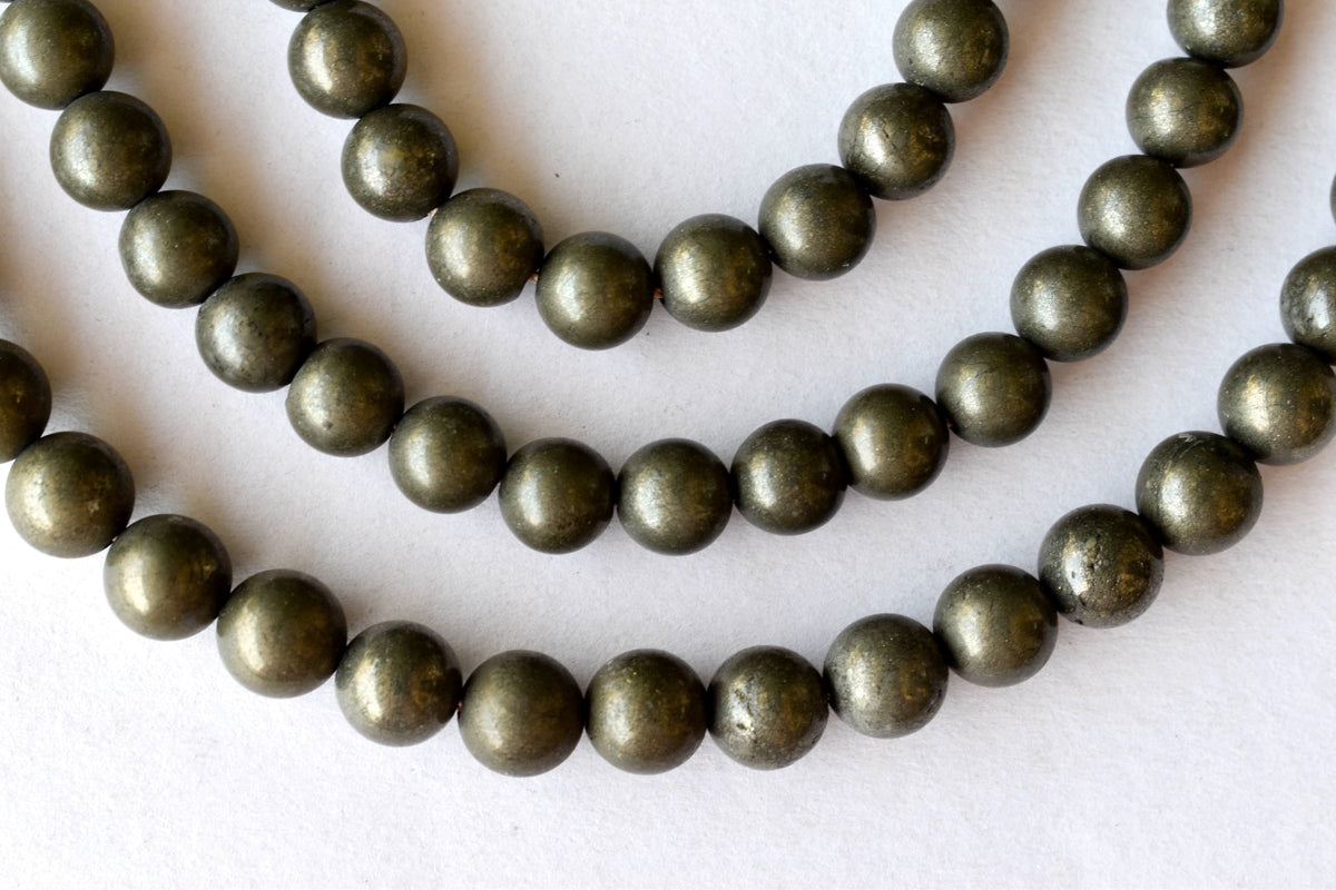 Pyrite Beads, Natural Round Crystal Beads 4mm to 12mm | | Wiccan Center