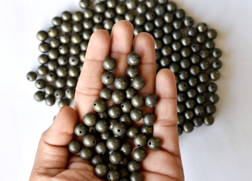 Pyrite Beads, Natural Round Crystal Beads 4mm to 12mm | | Wiccan Center