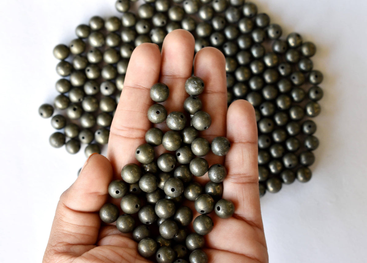 Pyrite Beads, Natural Round Crystal Beads 4mm to 12mm | | Wiccan Center