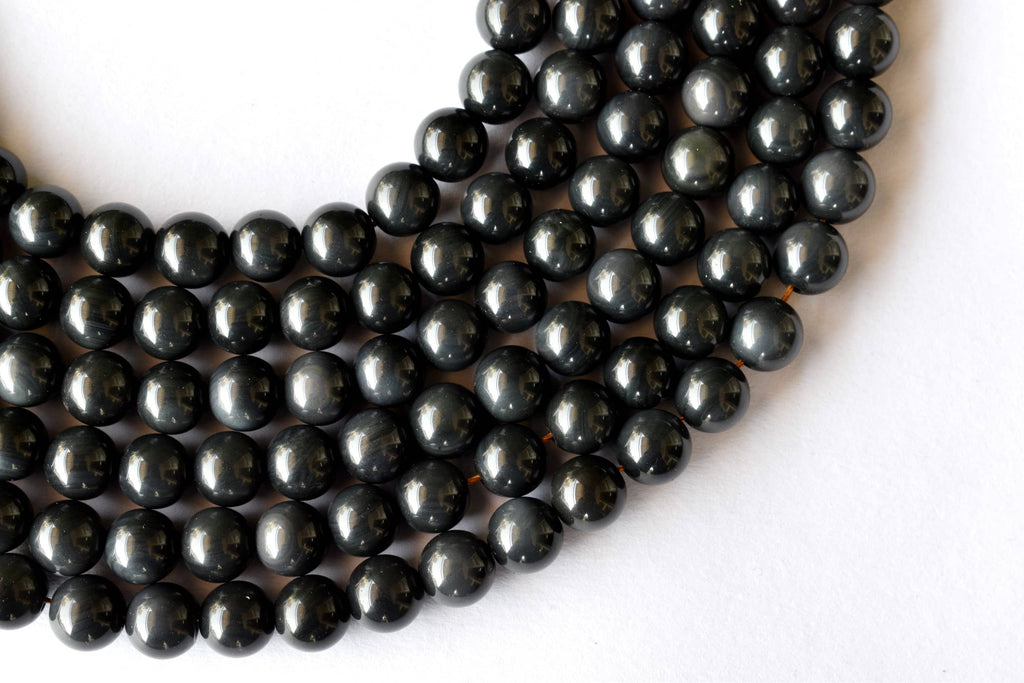 Rainbow Black Obsidian Beads, Natural Round Crystal Beads 4mm to 10mm | | Wiccan Center