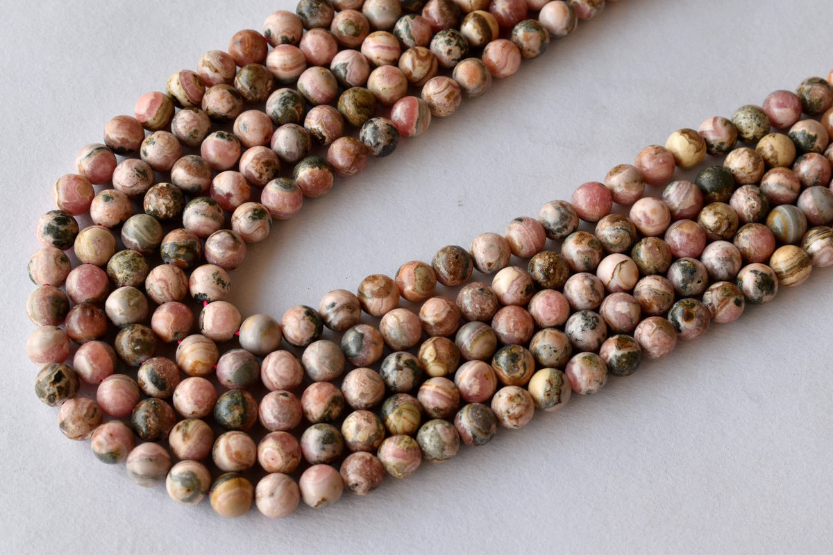 Rhodochrosite Beads, Natural Round Crystal Beads 4mm to 12mm. | | Wiccan Center