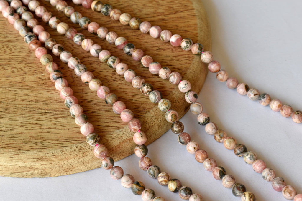 Rhodochrosite Beads, Natural Round Crystal Beads 4mm to 12mm. | | Wiccan Center
