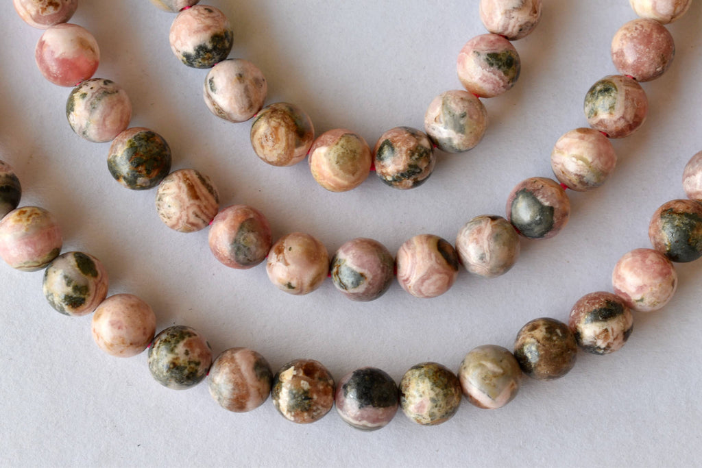 Rhodochrosite Beads, Natural Round Crystal Beads 4mm to 12mm. | | Wiccan Center