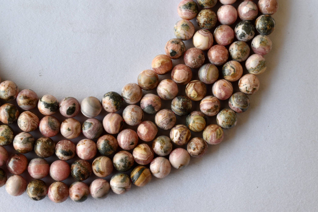 Rhodochrosite Beads, Natural Round Crystal Beads 4mm to 12mm. | | Wiccan Center