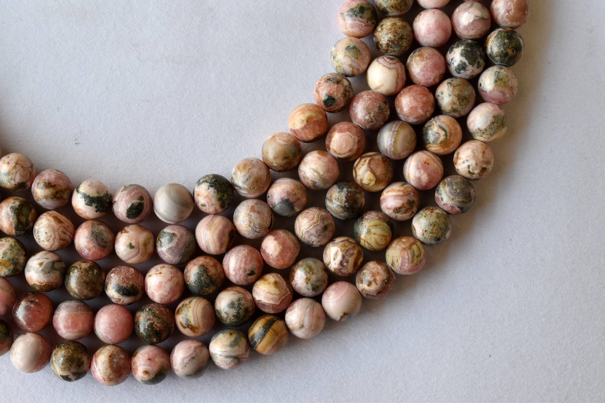 Rhodochrosite Beads, Natural Round Crystal Beads 4mm to 12mm. | | Wiccan Center