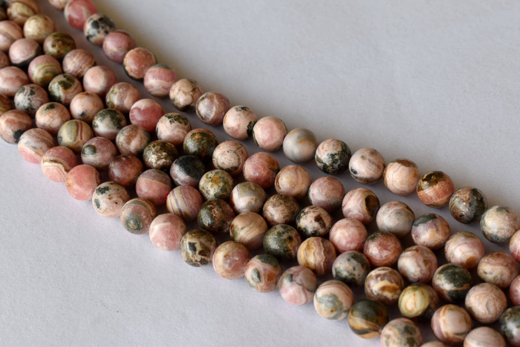 Rhodochrosite Beads, Natural Round Crystal Beads 4mm to 12mm. | | Wiccan Center