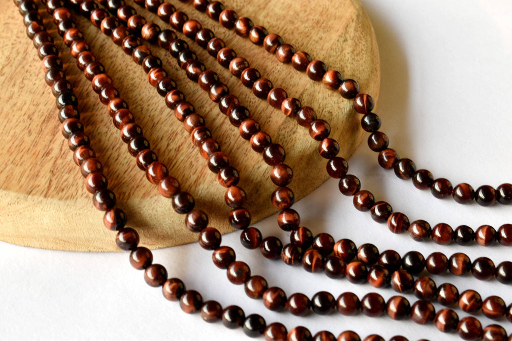 Red Tiger Eye Beads, Natural Round Crystal Beads 4mm to 12mm | | Wiccan Center