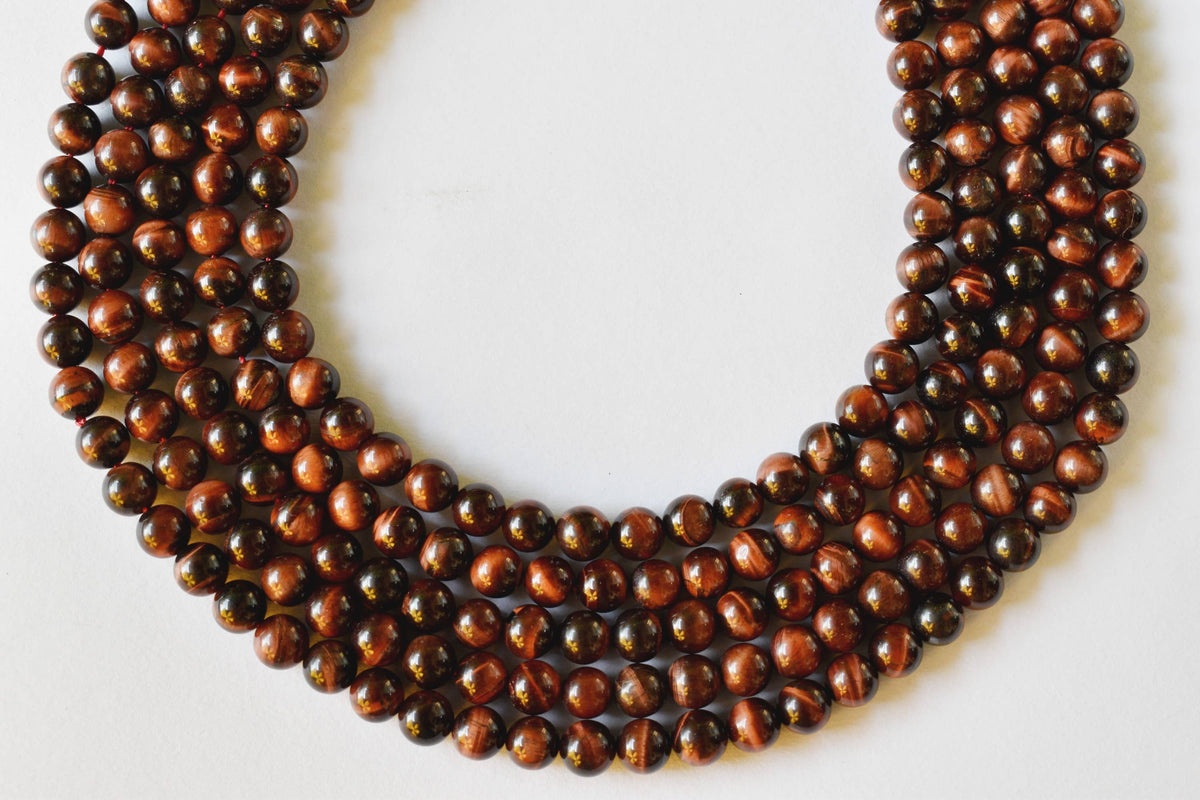 Red Tiger Eye Beads, Natural Round Crystal Beads 4mm to 12mm | | Wiccan Center