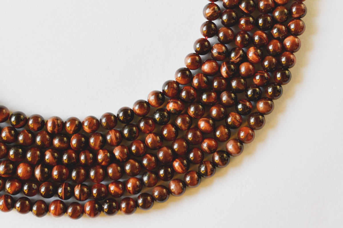Red Tiger Eye Beads, Natural Round Crystal Beads 4mm to 12mm | | Wiccan Center