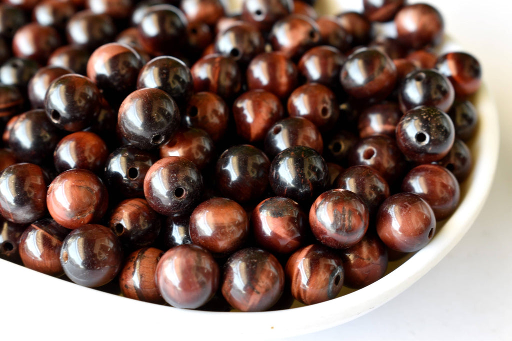 Red Tiger Eye Beads, Natural Round Crystal Beads 4mm to 12mm | | Wiccan Center
