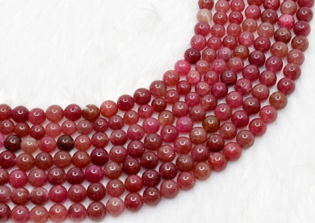 Strawberry Quartz Beads, Natural Round Crystal Beads 6mm to 10mm | | Wiccan Center