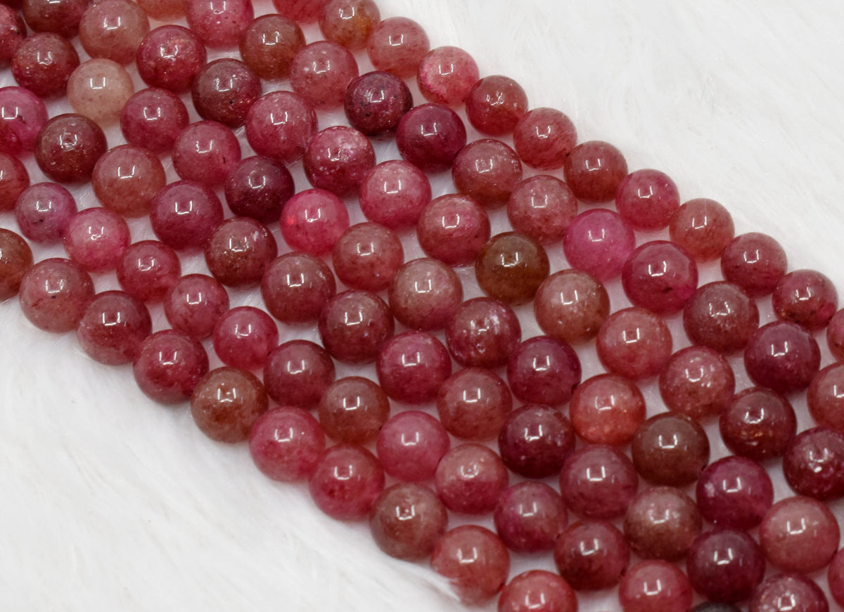 Strawberry Quartz Beads, Natural Round Crystal Beads 6mm to 10mm | | Wiccan Center