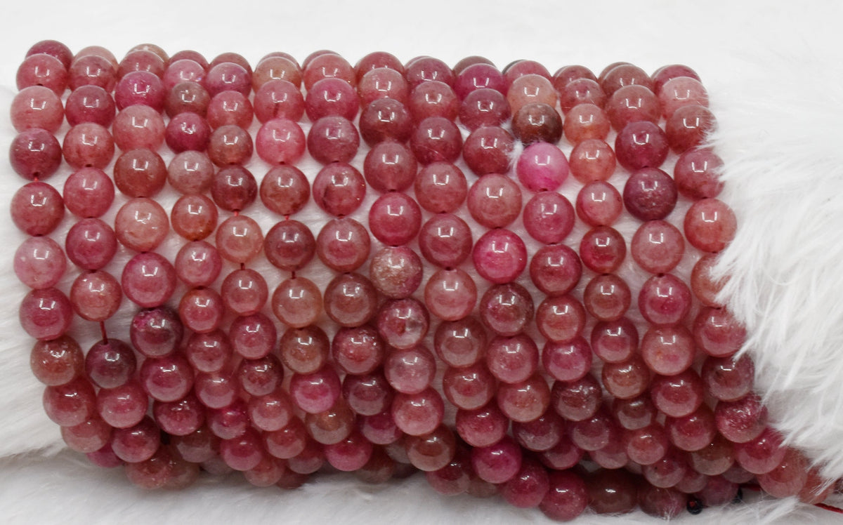 Strawberry Quartz Beads, Natural Round Crystal Beads 6mm to 10mm | | Wiccan Center