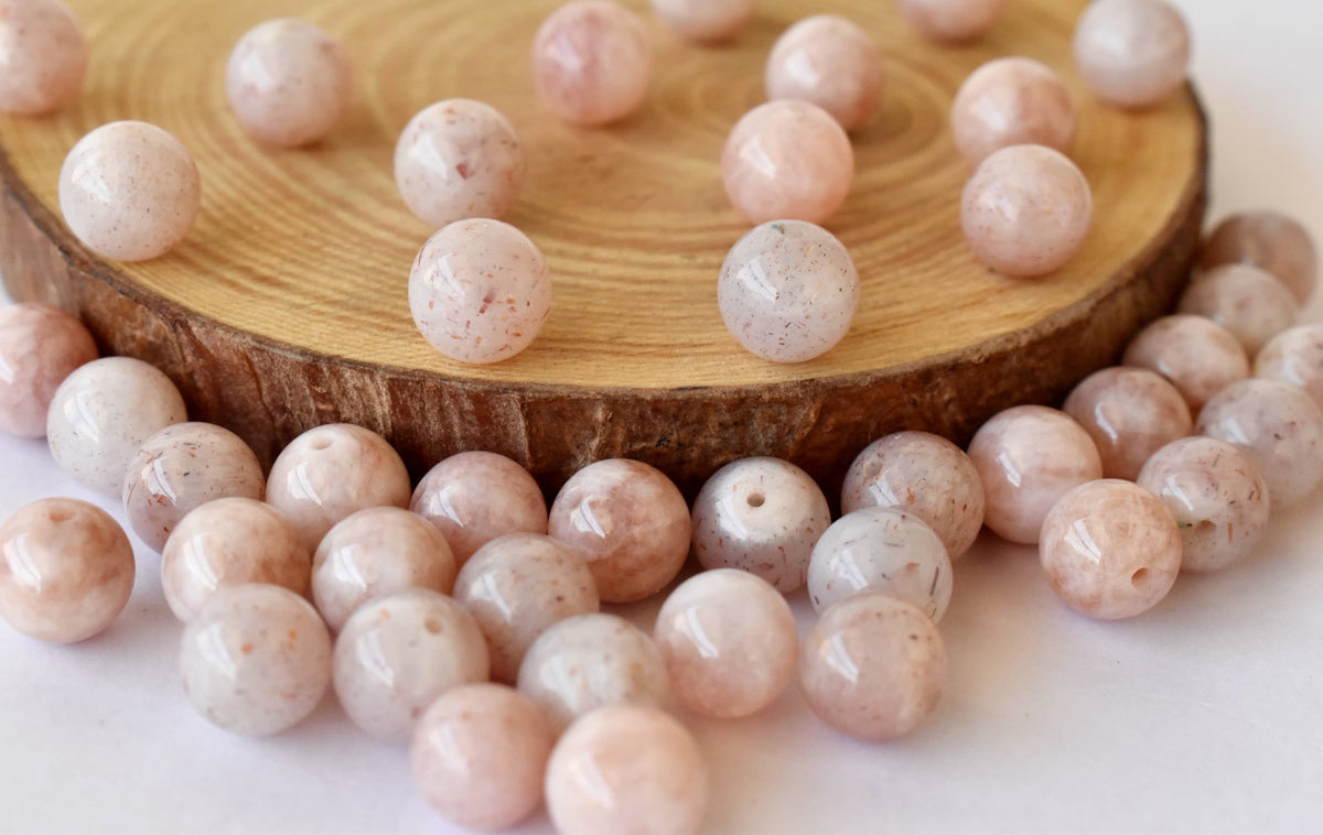Sunstone Beads, Natural Round Crystal Beads 6mm to 10mm | | Wiccan Center