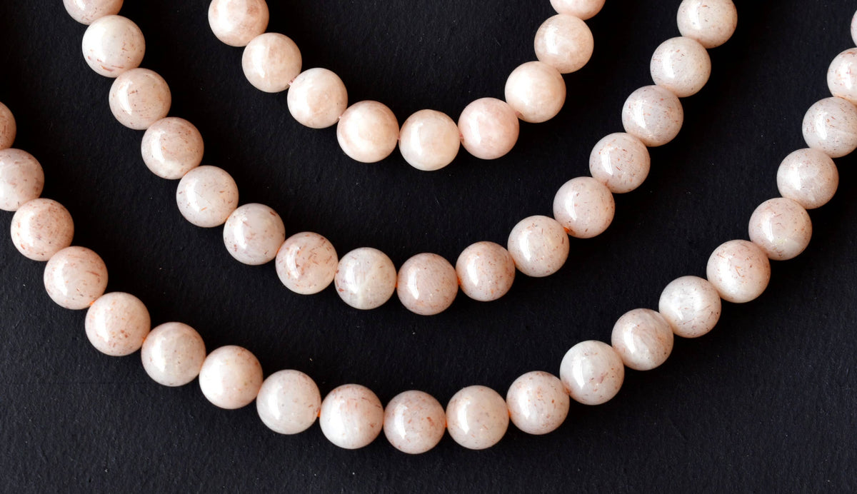 Sunstone Beads, Natural Round Crystal Beads 6mm to 10mm | | Wiccan Center