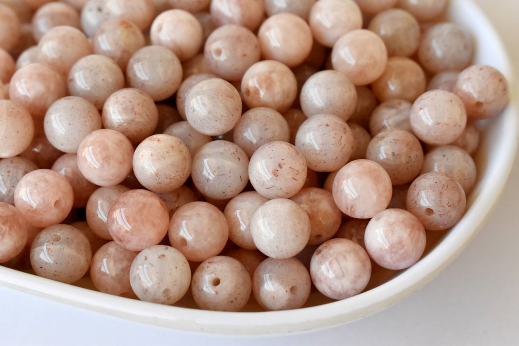 Sunstone Beads, Natural Round Crystal Beads 6mm to 10mm | | Wiccan Center
