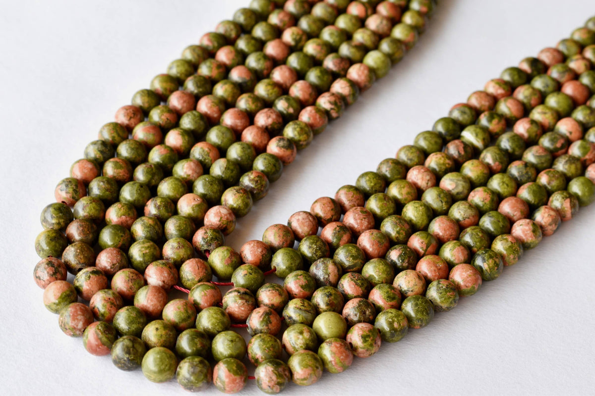 Unakite Beads, Natural Round Crystal Beads 4mm to 10mm