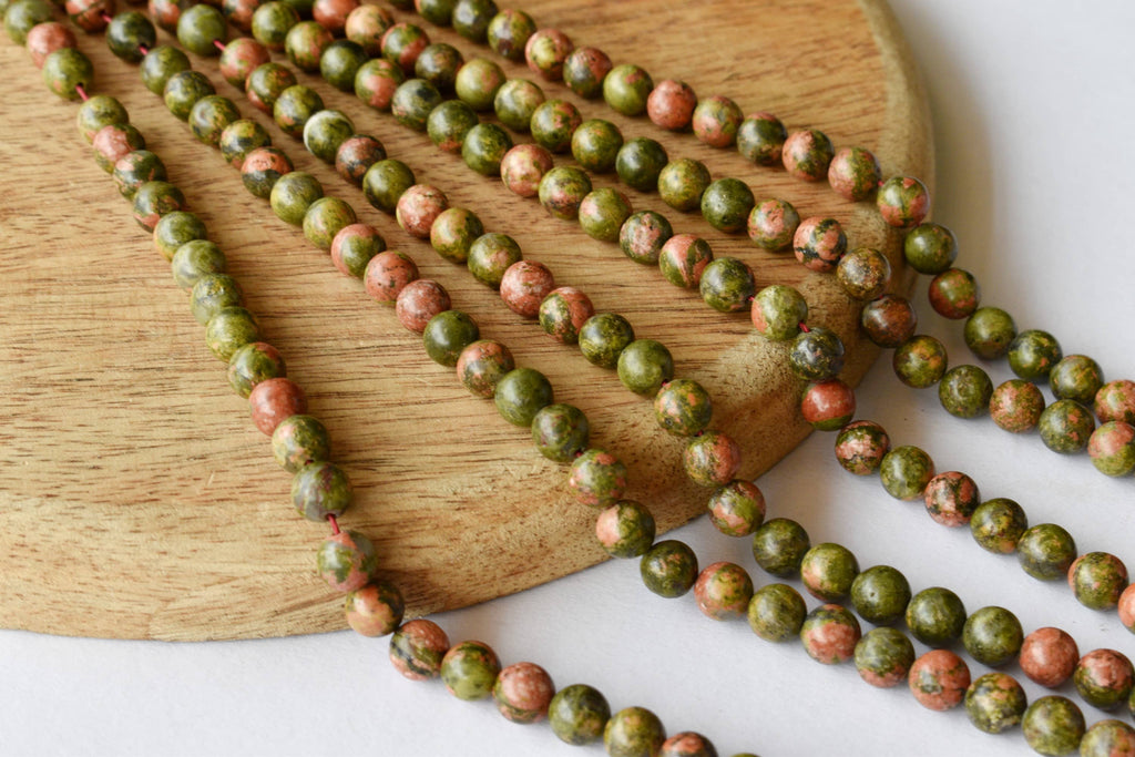 Unakite Beads, Natural Round Crystal Beads 4mm to 10mm | | Wiccan Center