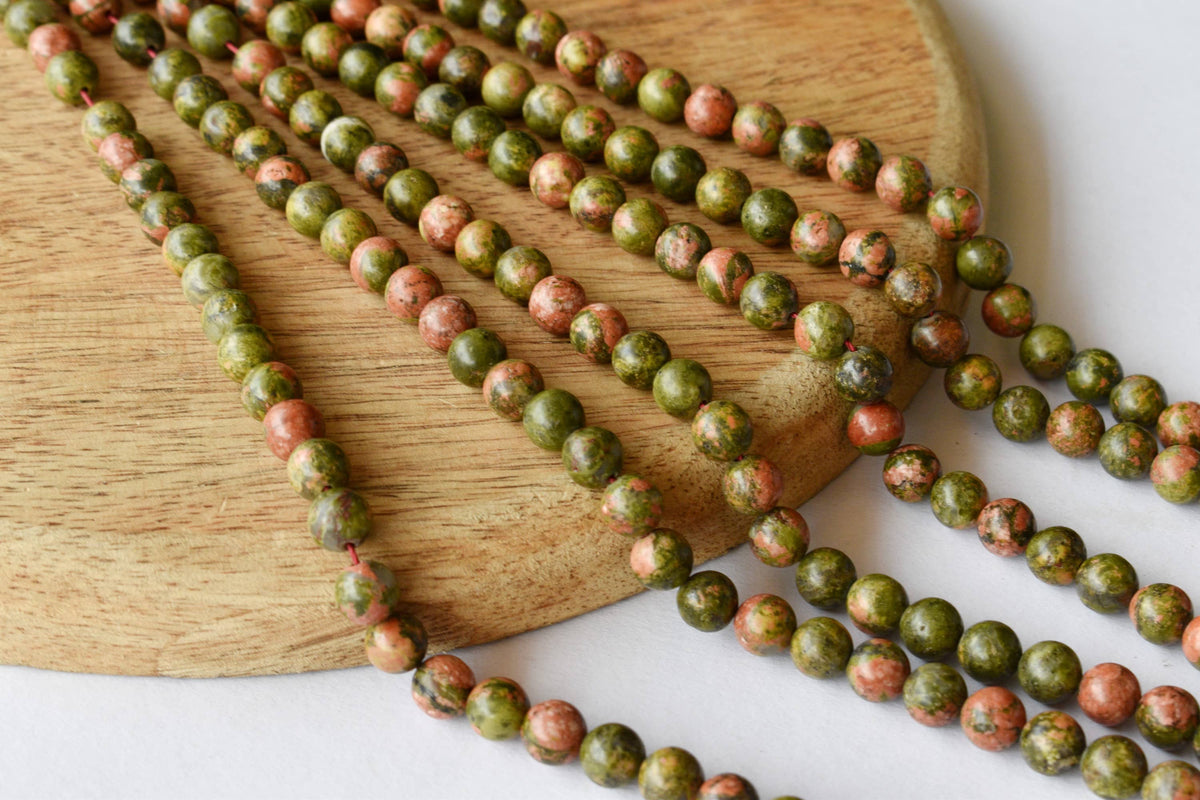 Unakite Beads, Natural Round Crystal Beads 4mm to 10mm | | Wiccan Center