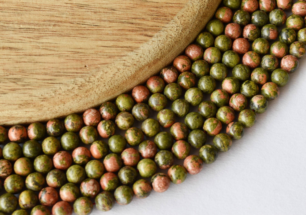 Unakite Beads, Natural Round Crystal Beads 4mm to 10mm